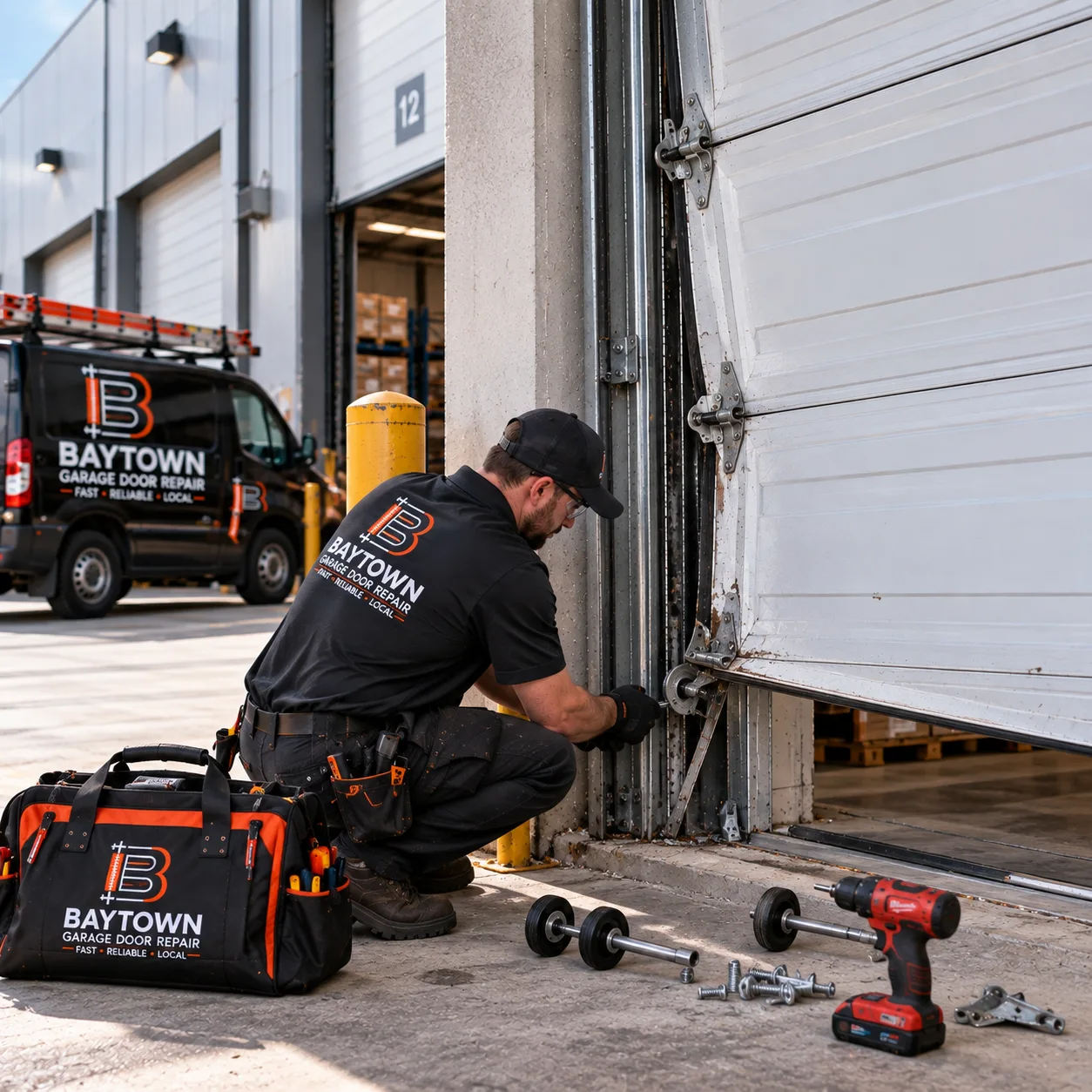 Commercial door hardware repair with spare rollers