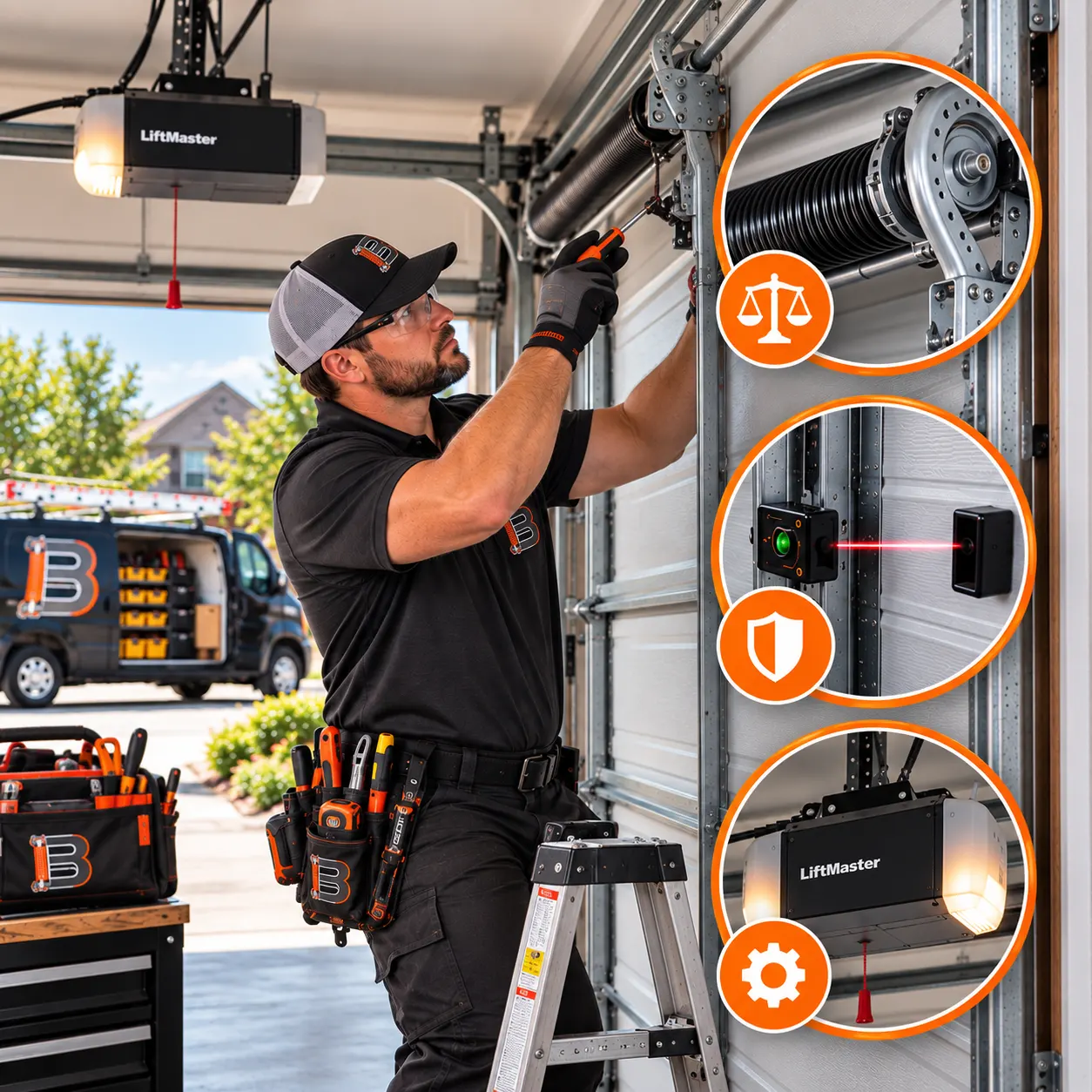 Door inspection with balance and opener check graphics